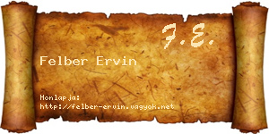 Felber Ervin névjegykártya